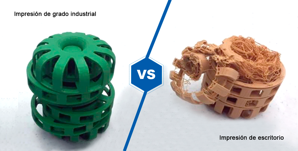 Impresión 3D grado industrial vs de escritorio